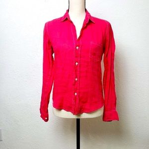 Frank & Eileen Barry Linen Bright Pink Shirt